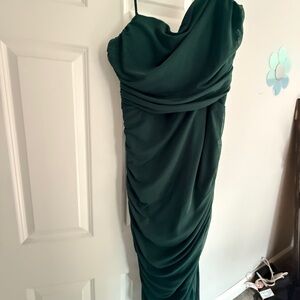 Express One Shoulder Green Dress